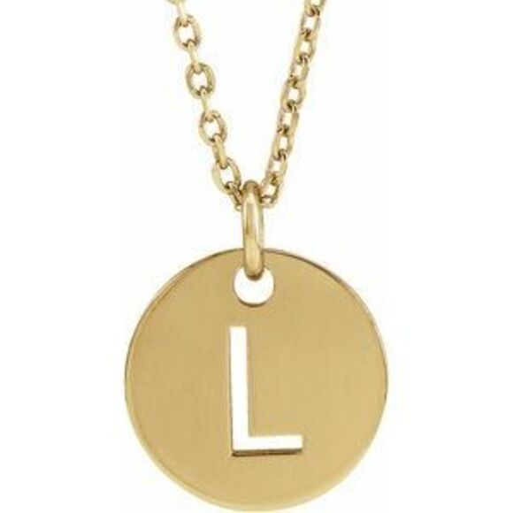 Kazi Luxury 14K Yellow Gold Initial L 16-18